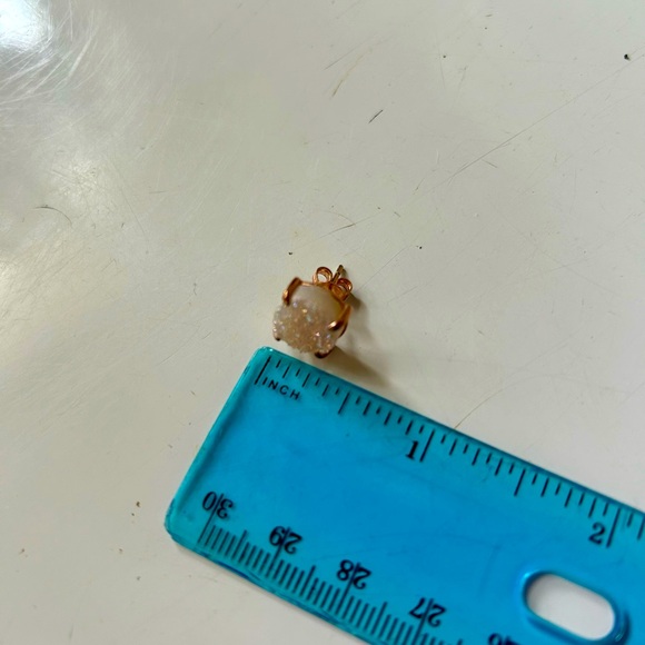 Pink Druzy Quartz Earrings - Picture 5 of 5